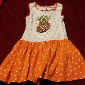 Girls sequin pineapple polkadot dress